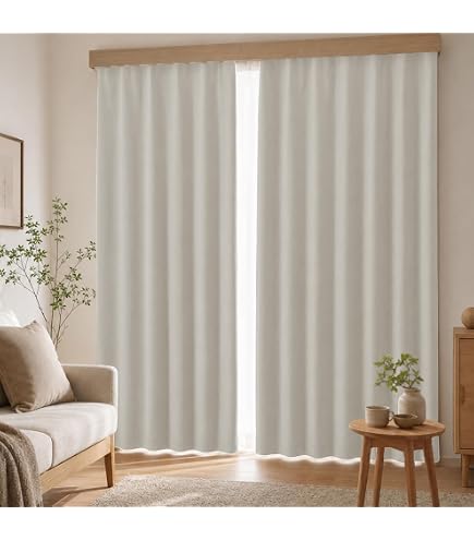 Amazon｜カインズ(CAINZ) 淡い色の遮光カーテン ホワイト 100cm×200cm
